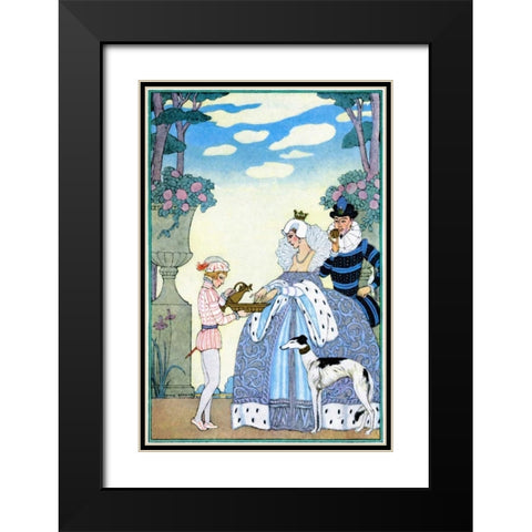 Elizabethan England Black Modern Wood Framed Art Print with Double Matting by Barbier, Georges