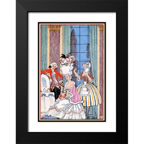 France in the 18th Century Black Modern Wood Framed Art Print with Double Matting by Barbier, Georges