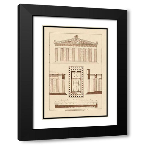 The Parthenon at Athens Black Modern Wood Framed Art Print with Double Matting by Buhlmann, J.