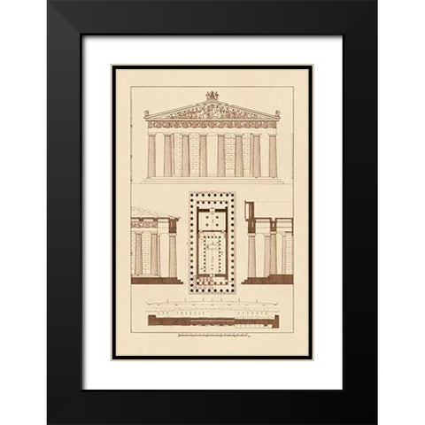The Parthenon at Athens Black Modern Wood Framed Art Print with Double Matting by Buhlmann, J.