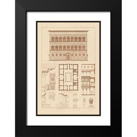 Palazzo Strozzi at Florence Black Modern Wood Framed Art Print with Double Matting by Buhlmann, J.