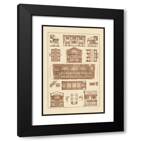 Interiors With Cross Vaults and Cupola Vaulting Black Modern Wood Framed Art Print with Double Matting by Buhlmann, J.