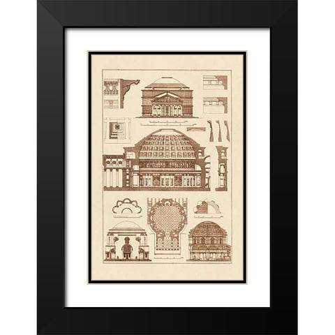 Roman Domical Vaulting Black Modern Wood Framed Art Print with Double Matting by Buhlmann, J.