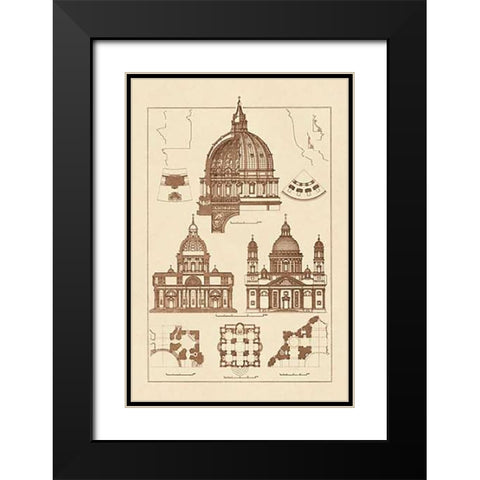 The Domeas Central Crowning Feature of the Renaissance Black Modern Wood Framed Art Print with Double Matting by Buhlmann, J.