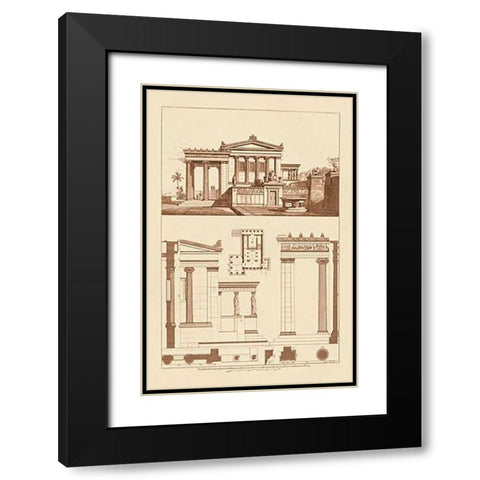 The Erechtheum at Athens Black Modern Wood Framed Art Print with Double Matting by Buhlmann, J.
