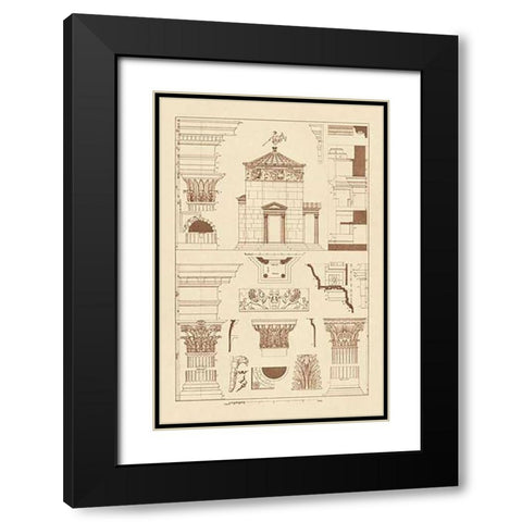 Tower of the Winds and Stoa of Hadrian Black Modern Wood Framed Art Print with Double Matting by Buhlmann, J.