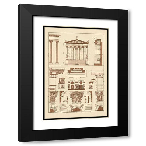 Temples of Antonius, Castor and Mars Black Modern Wood Framed Art Print with Double Matting by Buhlmann, J.