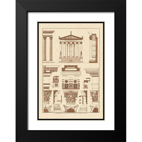 Temples of Antonius, Castor and Mars Black Modern Wood Framed Art Print with Double Matting by Buhlmann, J.
