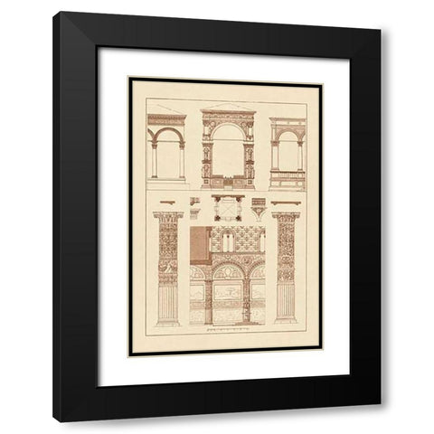 Arcades Black Modern Wood Framed Art Print with Double Matting by Buhlmann, J.