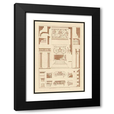 Ionic Capitals Black Modern Wood Framed Art Print with Double Matting by Buhlmann, J.