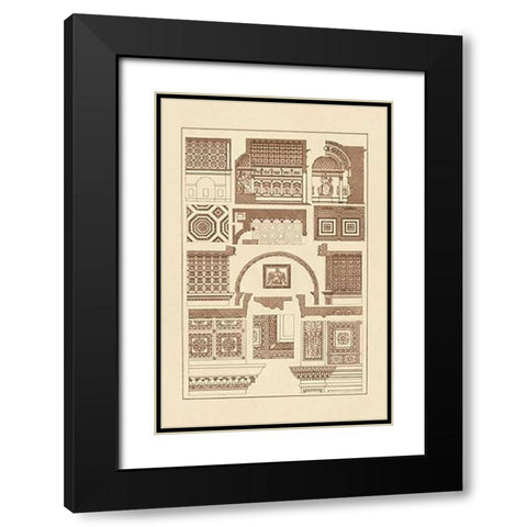 Roman Barrel Vaults Black Modern Wood Framed Art Print with Double Matting by Buhlmann, J.
