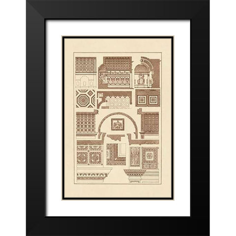Roman Barrel Vaults Black Modern Wood Framed Art Print with Double Matting by Buhlmann, J.