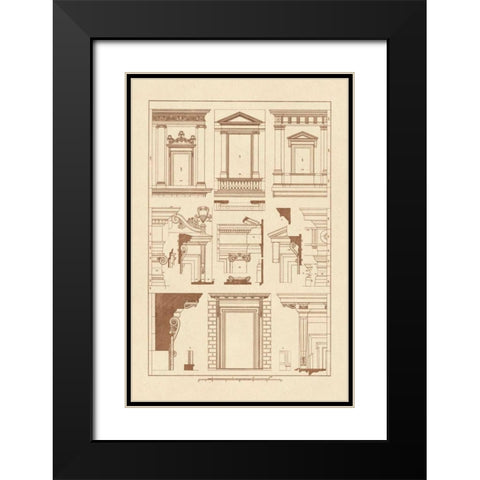 Windows of Palazzo Non Finito, Palace and House at Rome Black Modern Wood Framed Art Print with Double Matting by Buhlmann, J.