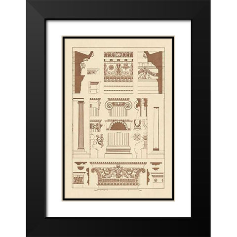 Entablatures and Capitals Black Modern Wood Framed Art Print with Double Matting by Buhlmann, J.