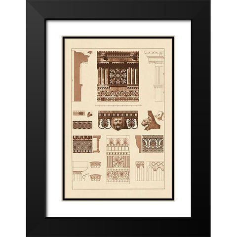 Entablatures, Terracottas and Cymas Black Modern Wood Framed Art Print with Double Matting by Buhlmann, J.