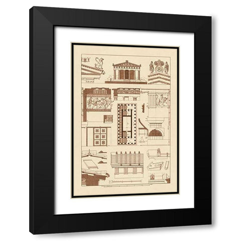 Temples and Roofings Black Modern Wood Framed Art Print with Double Matting by Buhlmann, J.
