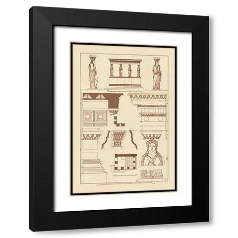 Porch of the Caryatids Black Modern Wood Framed Art Print with Double Matting by Buhlmann, J.