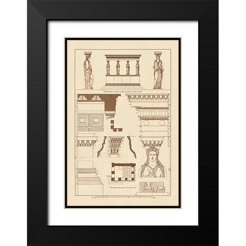 Porch of the Caryatids Black Modern Wood Framed Art Print with Double Matting by Buhlmann, J.