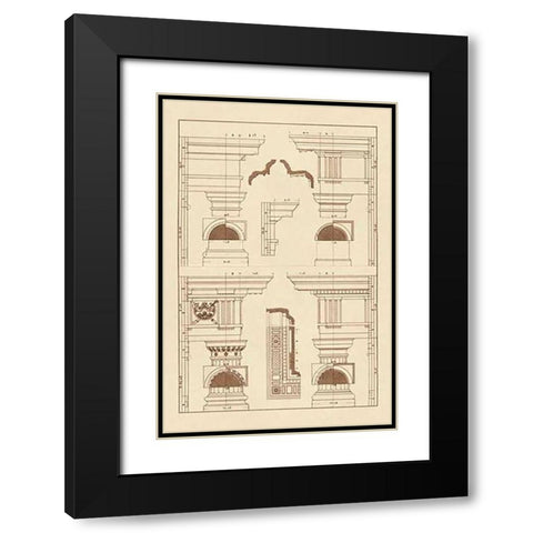 Doric and Tuscan Orders Black Modern Wood Framed Art Print with Double Matting by Buhlmann, J.