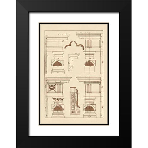 Doric and Tuscan Orders Black Modern Wood Framed Art Print with Double Matting by Buhlmann, J.