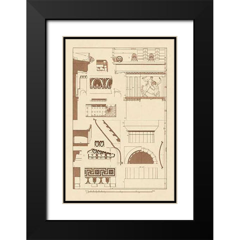 Details of Parthenon at Athens Black Modern Wood Framed Art Print with Double Matting by Buhlmann, J.