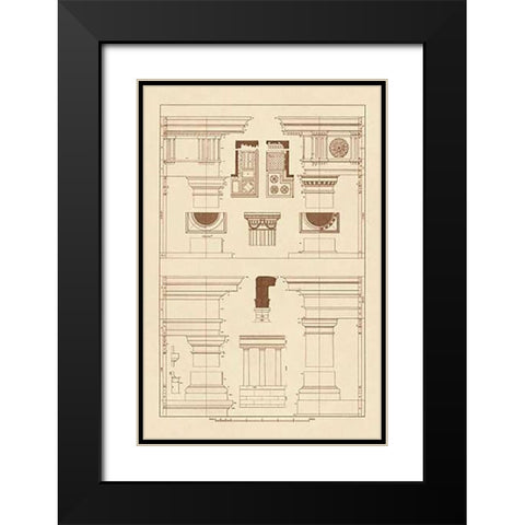 Doric, Tuscan Orders and Columns Black Modern Wood Framed Art Print with Double Matting by Buhlmann, J.