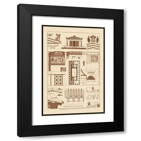 Temple of Athene and Theseus, PolyMuseumome Black Modern Wood Framed Art Print with Double Matting by Buhlmann, J.