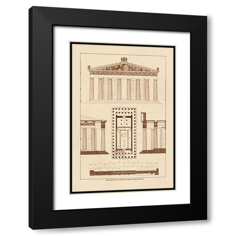 The Parthenon at Athens, PolyMuseumome Black Modern Wood Framed Art Print with Double Matting by Buhlmann, J.