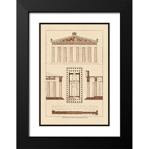 The Parthenon at Athens, PolyMuseumome Black Modern Wood Framed Art Print with Double Matting by Buhlmann, J.