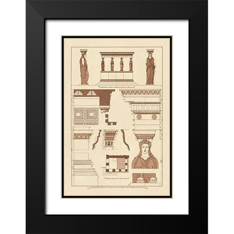 Porch of Caryatids, PolyMuseumome Black Modern Wood Framed Art Print with Double Matting by Buhlmann, J.