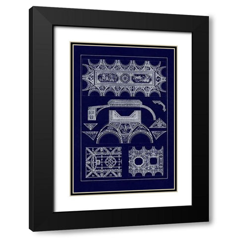Coved Ceiling (Blueprint) Black Modern Wood Framed Art Print with Double Matting by Buhlmann, J.
