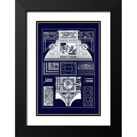 Cloister Vaults and Coved Ceilings (Blueprint) Black Modern Wood Framed Art Print with Double Matting by Buhlmann, J.