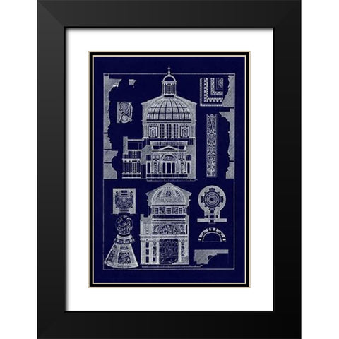 Domical Vaulting of the Renaissance (Blueprint) Black Modern Wood Framed Art Print with Double Matting by Buhlmann, J.
