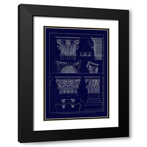 Ancient Capitals (Blueprint) Black Modern Wood Framed Art Print with Double Matting by Buhlmann, J.