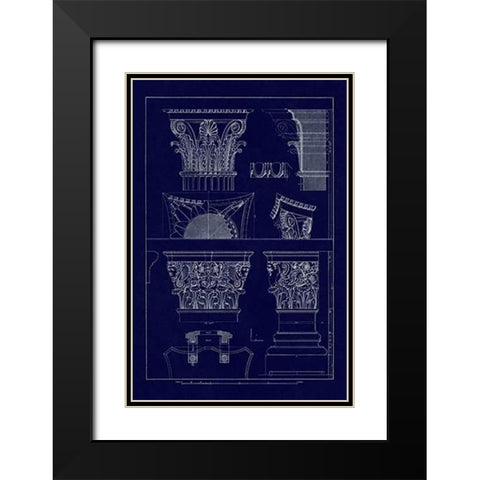 Ancient Capitals (Blueprint) Black Modern Wood Framed Art Print with Double Matting by Buhlmann, J.