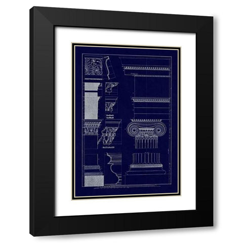 Details from the North Portico of the Erechtheum (Blueprint) Black Modern Wood Framed Art Print with Double Matting by Buhlmann, J.