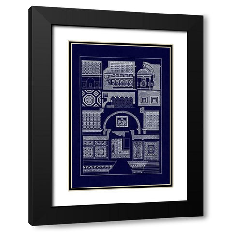 Roman Barrel Vaults (Blueprint) Black Modern Wood Framed Art Print with Double Matting by Buhlmann, J.
