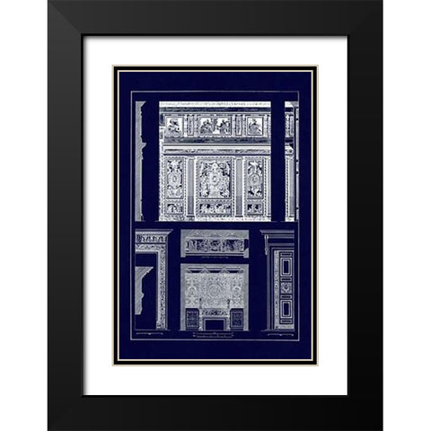 Wall Paintings and Decoration of the Renaissance (Blueprint) Black Modern Wood Framed Art Print with Double Matting by Buhlmann, J.