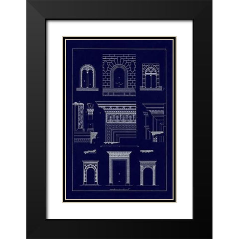 Windows and Doorways of the Renaissance (Blueprint) Black Modern Wood Framed Art Print with Double Matting by Buhlmann, J.