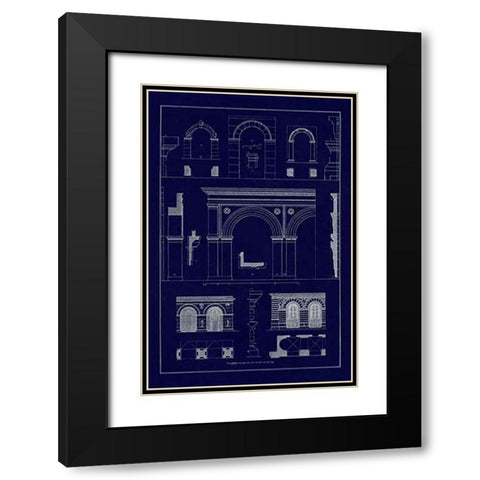 Gateways, Arches and Arcades (Blueprint) Black Modern Wood Framed Art Print with Double Matting by Buhlmann, J.