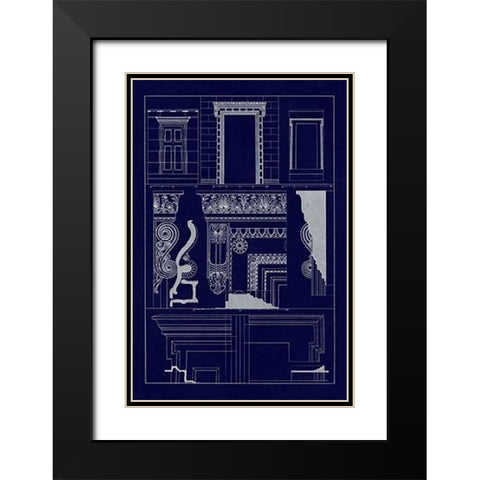 Doorways and Windows (Blueprint) Black Modern Wood Framed Art Print with Double Matting by Buhlmann, J.