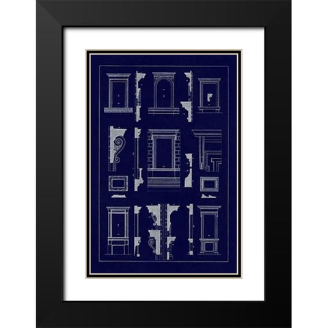 Widows of the Renaissance (Blueprint) Black Modern Wood Framed Art Print with Double Matting by Buhlmann, J.