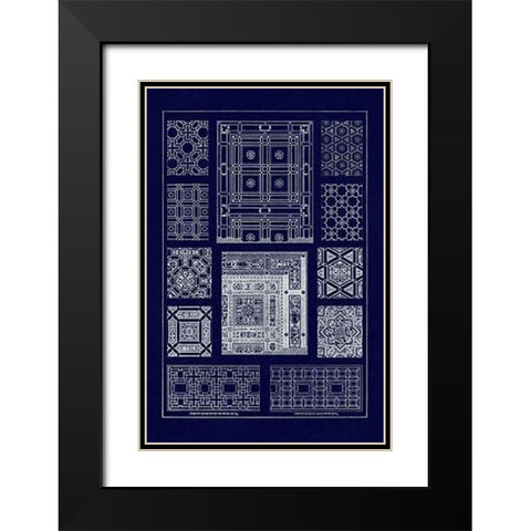 Ceilings with Bays and Mouldings (Blueprint) Black Modern Wood Framed Art Print with Double Matting by Buhlmann, J.