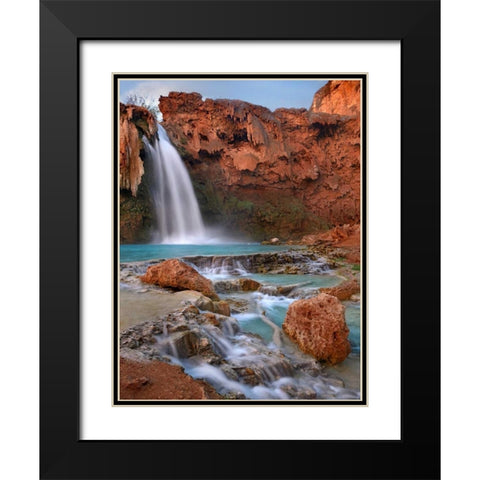 Havasu Falls, Grand Canyon, Arizona Black Modern Wood Framed Art Print with Double Matting by Fitzharris, Tim