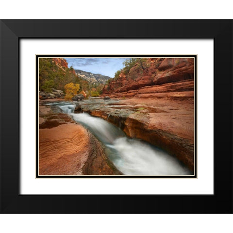 Oak Creek in Slide Rock State Park near Sedona, Arizona Black Modern Wood Framed Art Print with Double Matting by Fitzharris, Tim