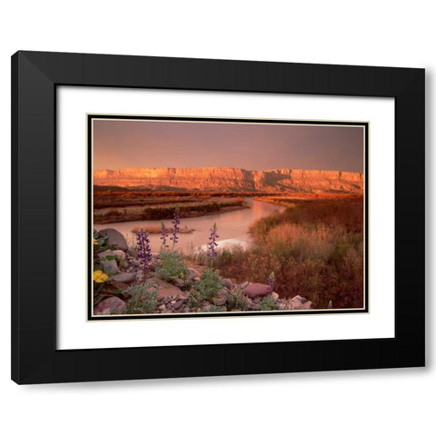 Sierra Ponce and Rio Grande, Big Bend National Park, Texas Black Modern Wood Framed Art Print with Double Matting by Fitzharris, Tim