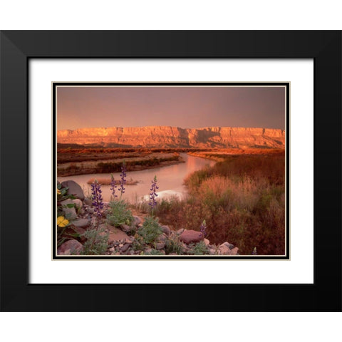 Sierra Ponce and Rio Grande, Big Bend National Park, Texas Black Modern Wood Framed Art Print with Double Matting by Fitzharris, Tim