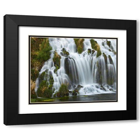 Waterfall, Niagara Springs, Thousand Springs State Park, Idaho. Black Modern Wood Framed Art Print with Double Matting by Fitzharris, Tim