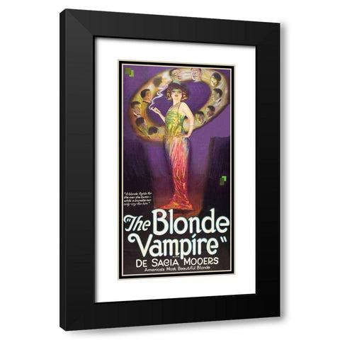 Vintage Film Posters: Blonde Vampire Black Modern Wood Framed Art Print with Double Matting by Unknown
