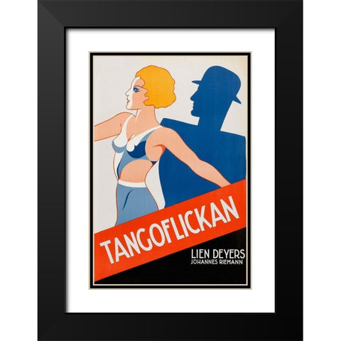 Vintage Film Posters: Tango Movies Tangoflickan Black Modern Wood Framed Art Print with Double Matting by Unknown